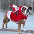 thumbnail image 1 of Nueva mascota perro Navidad estilo Santa Claus Liquidación Decoraciones navideñas Conjuntos de adornos navideños transformados Abrigo Perro Adornos navideños Ropa, 1 of 4