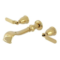 Kingston Brass KS5022KL Hallerbos Two-Handle Wall Mount Roman Tub Faucet, Polished Brass