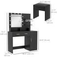 thumbnail image 3 of HOMCOM Vanity Table Set, Makeup Table with Stool, LED Mirror and Storage, 3 of 10