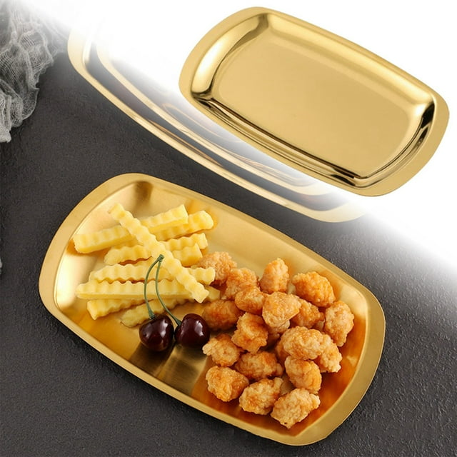 Assiette de Barbecue Rectangulaire Plateau Grésillant Assiette Acier Inoxydable Assiette de Souper en Acier Inoxydable Assiette à Pâtes Assiette de Cuisine Occidentale Assiette Alimentaire en Acier Inoxydable Assiette de Cuisine Réutilisable Petite Plaque de Cuisson