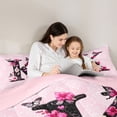 thumbnail image 4 of Erosebridal Pink K Letter Kids Full Size Comforter Sets, Mandala Damask Groovy Bedding Sets, 3 Pieces, 4 of 6