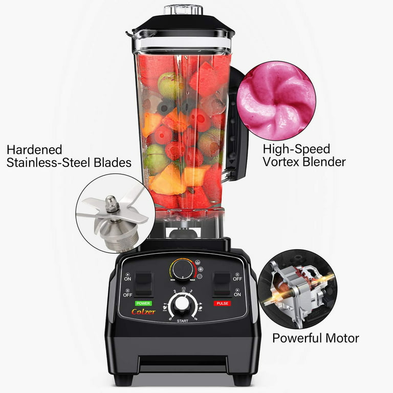Professional Use Black Heavy-Duty 2 L Blender Manual Rotary Electric  Blenders Countertop Soup Smoothie Shake Mixer Fruit Juicer 6 Stainless  Steel Blades Blend Grind 64 Oz 2000 Watt 5 Core JB 2000M 