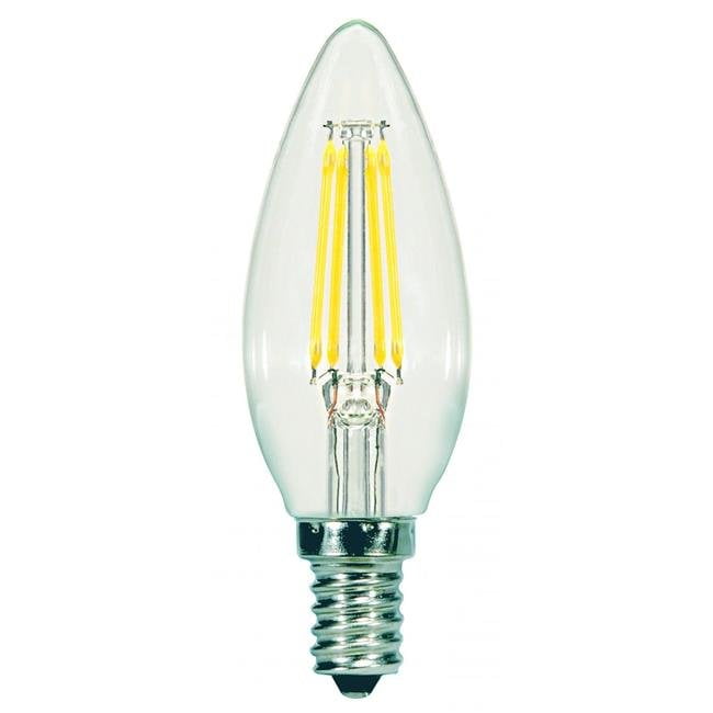 Satco S9960 5.5W 120V B11 2700K LED Clear Lamp with 500lm Candelabra Base