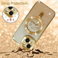 thumbnail image 3 of Magnetic Case Designed for iPhone 14 Plus Glitter Case Luxury Plating Love Heart Compatible with MagSafe Clear Case with Camera Protector Protection Shockproof Cover for Women Girls-Gold, 3 of 12