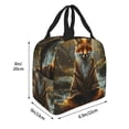 thumbnail image 2 of Rateoe Streamside Meditating Fox Pattern Insulated Lunch Bag with Thick Aluminum Foil Lunch Tote Bag with Front Pocket for Men and Women, Ideal for Work, School, Picnics, and Travel, 2 of 5