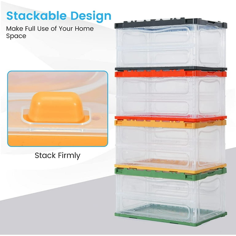  Sadnyy 4 Pack Clear Plastic Storage Latch Box Stackable Plastic  Storage Bins with Latching Lids and Wheels Clear Large Storage Boxes  Organizing Container for Home Garage Closet Classroom (17 Quart)