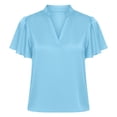 thumbnail image 4 of BUIGTTKLOP Women's 2026 Summer Blouses Dressy Casual Ruffle Cap Sleeve V Neck Business Work Tops Summer Outfits 2026, 4 of 6