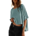 thumbnail image 1 of Camiseta Dokotoo Summer para mujer, talla grande, top corto, 1 of 6