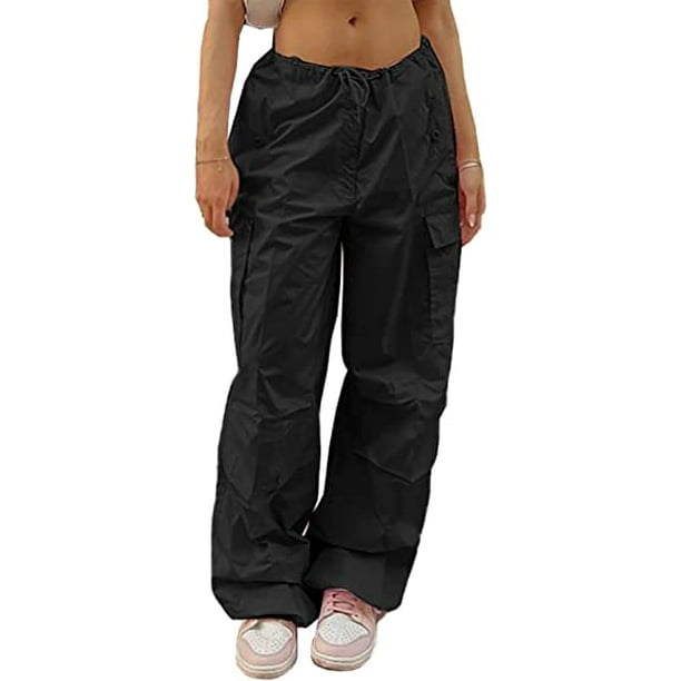 Parachute Pants for Women, Cargo Pants Women Baggy, Y2K Low Waist Wide Leg  Baggy Pants 