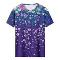 thumbnail image 4 of Gamivast Short Sleeve Tops for Women Summer Vintage Floral Graphic Tees Casual Crewneck Tshirts Spring Vacation Loose Fit Shirts XL Camisas Para Mujer, 4 of 5