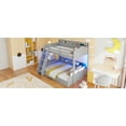 thumbnail image 6 of New Twin over Full Bunk Bed with Storage Shelves, LED, Charging Station and a Drawer, Grey, 6 of 10