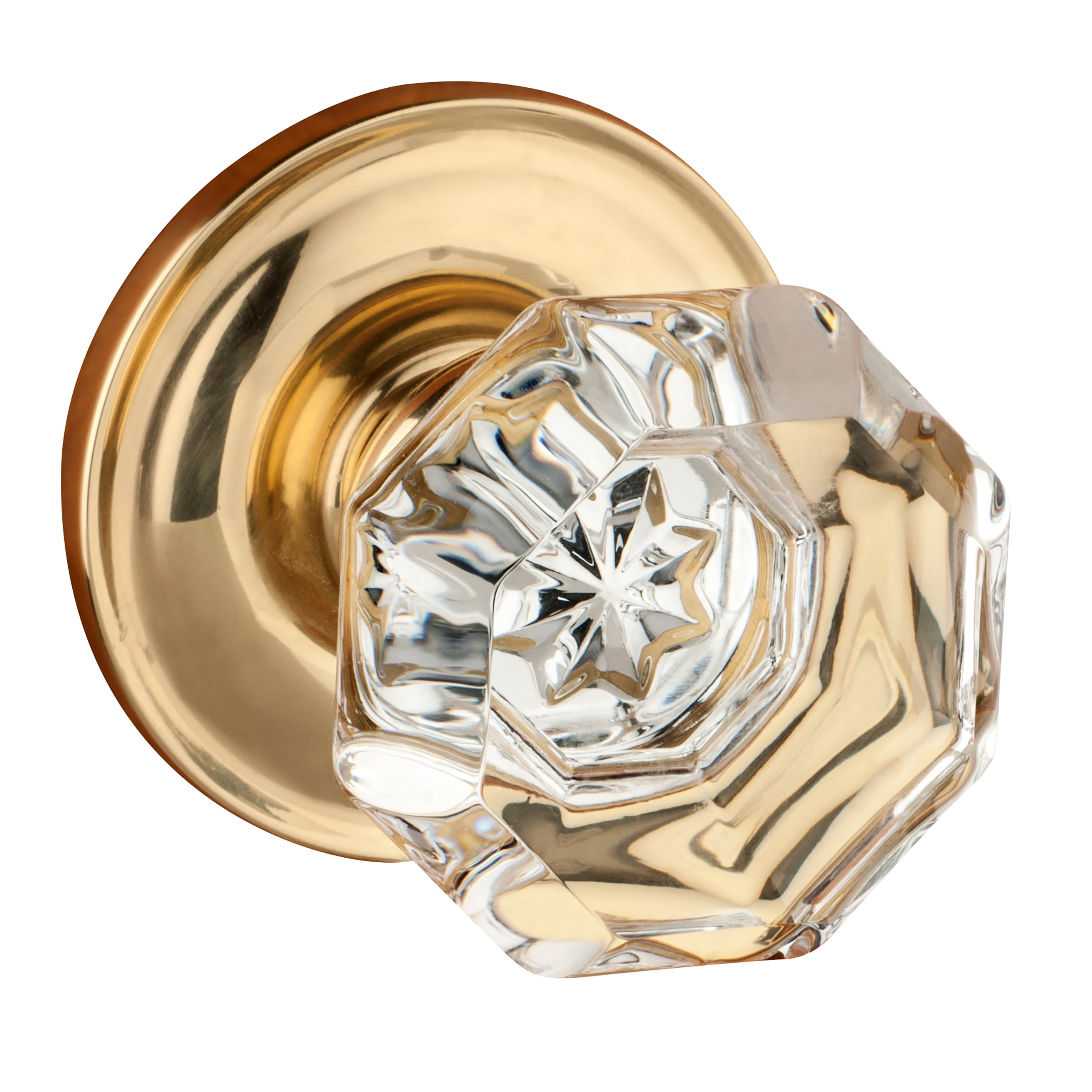 Dynasty Hardware Classic Rosette, Crystal Style Door Knob, Passage Hall