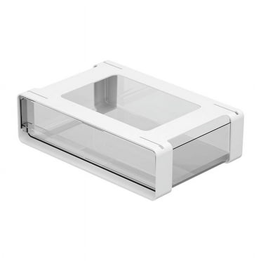 Growment Kitchen Paper Plate Cabinet Drawer Organizer, White