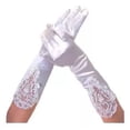 thumbnail image 3 of Guantes De Satín Blancos Novia, 15 Años, Damas De Honor, 3 of 4