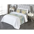 thumbnail image 3 of Abstract Modern Art Bed Runner Set, Neutral Colors Boho Stripes Simple Design Geometric Print, Decorative Bedding Scarf & 2 Pillow Shams for Hotels Homes, King, Orange Sky Blue Cream, by Ambesonne, 3 of 3