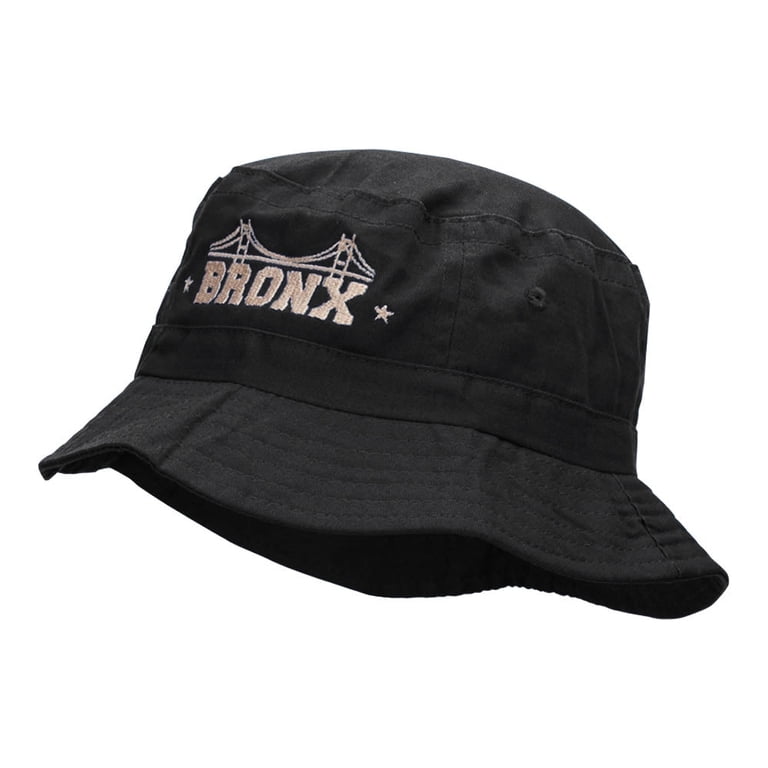 The Bronx Embroidered Bucket Hat - Black OSFM - Walmart.com