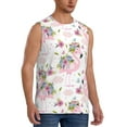 thumbnail image 2 of Pofeuu Flamingo And Flowers Print Men's Muscle T-Shirt, Sleeveless, Muscle Tank, Classic Muscle Tee Top For Men Casual Sleeveless Muscle T-Shirt Trendy Clothes-X-Large, 2 of 7