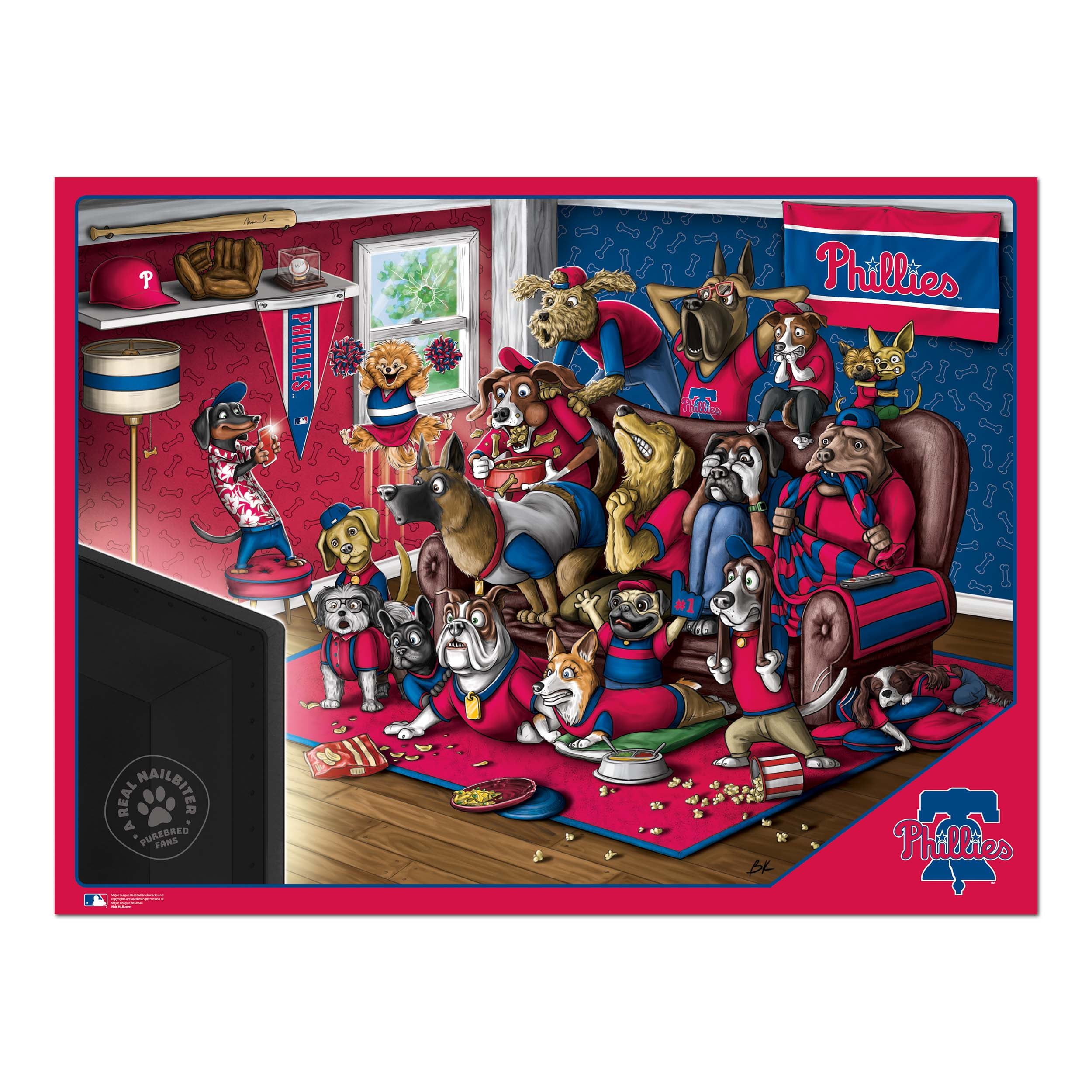 YouTheFan MLB Philadelphia Phillies Purebred Fans 500pc Puzzle - "A Real Nailbiter"