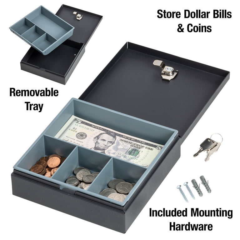 SentrySafe DS-1 Cash Box Safe, Privacy Key Lock, Removable Tray