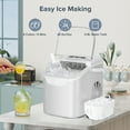 thumbnail image 2 of Auseo Portable Ice Maker Countertop, 2 Sizes of Bullet Ice Cubes, Self-Cleaning Ice Machine with Handle for Kitchen/Office/Bar/Party, White, 2 of 7