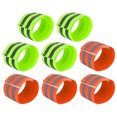 thumbnail image 1 of Unique Bargains 8 Pcs Green Orange Reflective Bands for Wrist Wristbands Cycling Riding Reflector Straps, 1 of 7