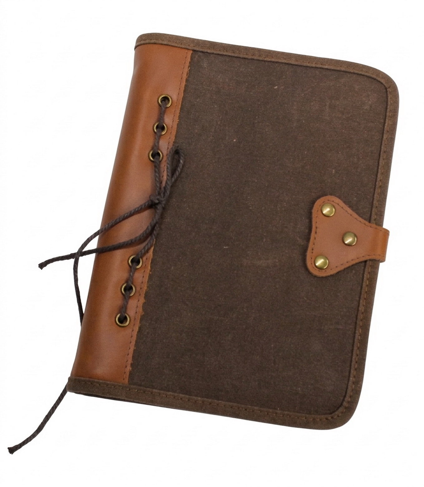Vagarant Traveler Vintage Leather and Waxed Canvas Combination Journal B249.CB