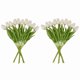 thumbnail image 3 of 20 Piezas Blancas 13.8 Pulgadas Flores de Tulipanes Artificiales para la DecoracióN Del Partido, Hogar Boda, 3 of 5