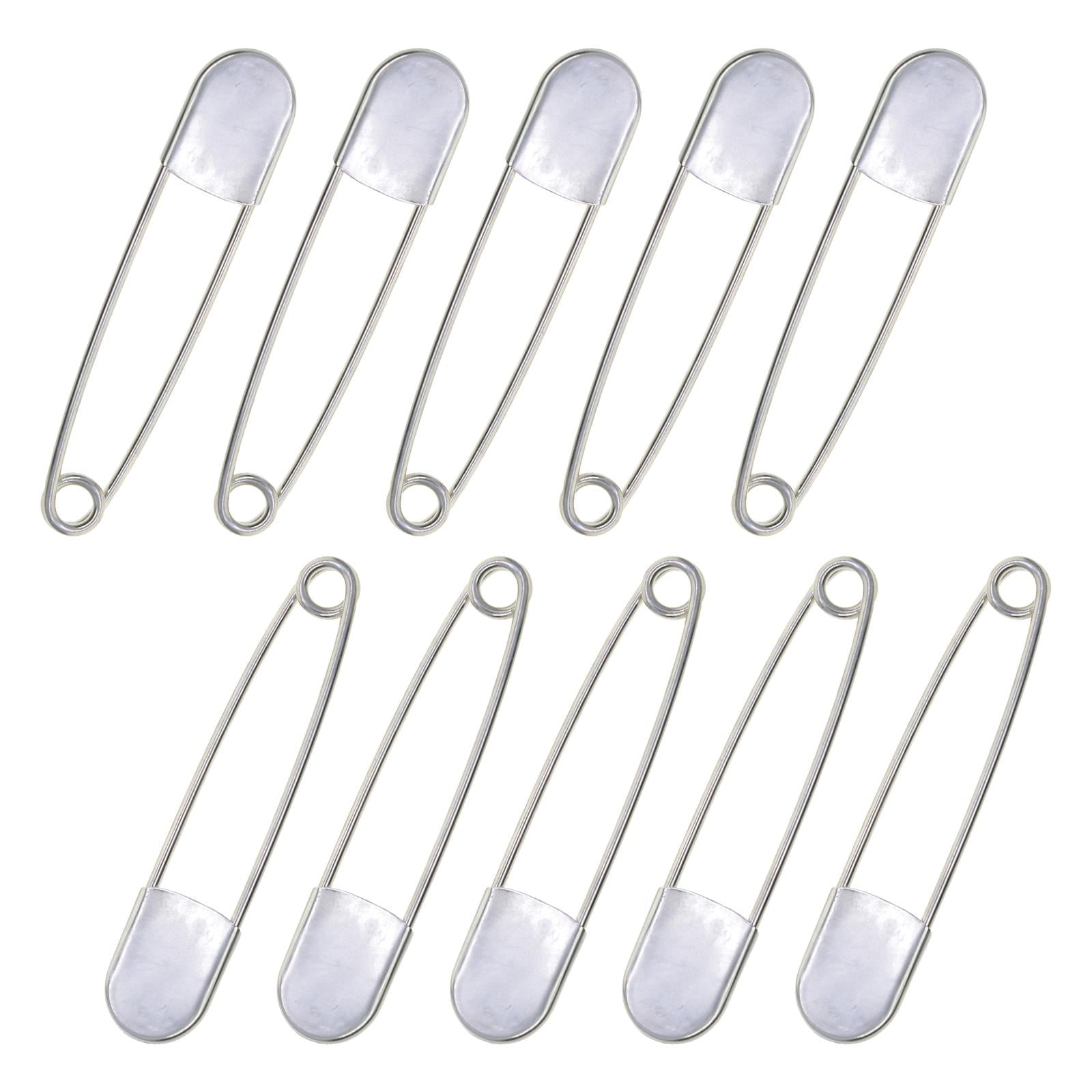 10 Pieces 5 inch Extra Large Safety Pins Heavy Duty Stainless Steel for  Craft, Outdoor, Key Rings, Upholstery, Fashion 