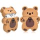 thumbnail image 3 of Llavero de oso con diseño de oso de galleta de dibujos animados, funda protectora completa de silicona compatible con funda Airpod 2 y 1 para niños y mujeres (marrón oscuro), 3 of 5