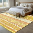 thumbnail image 4 of Rectangle Area Rugs 5 x 7 Ft, Yellow Khaki Boho Non-Slip Residential Carpet, Vintage Ethnic Tribe Abstract Art Indoor Crawling Mats Runner Rugs for Living Room/Dining Room/Bedroom, 4 of 8