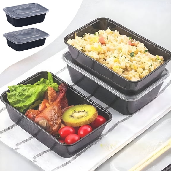 ACDANC 20-Pack Disposable Plastic Food Storage Containers with Lids - 14X12X5Cm Rectangular Microwave & Freezer Safe Lunch Boxes,Leakproof Airtight Takeout Containers for Meal Prep & Leftovers