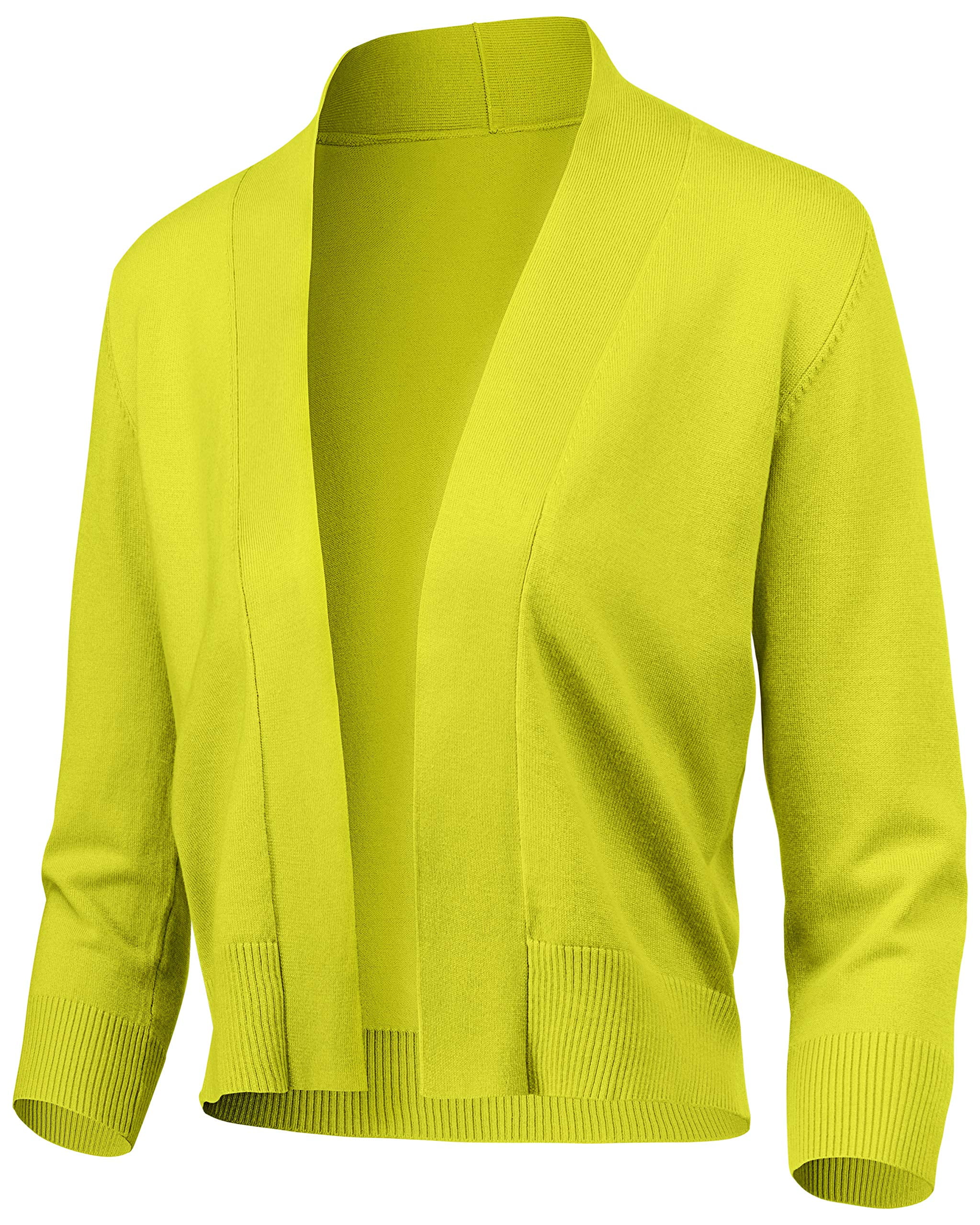 URBAN DAIZY Women's Classic 3/4 Sleeve Crop Bolero Cardigan Open Front