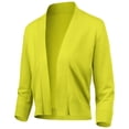 thumbnail image 1 of URBAN DAIZY Women's Classic 3/4 Sleeve Crop Bolero Cardigan Open Front Cropped Shrugs Knit Sweater A09_620 Lime XL, 1 of 7