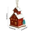 thumbnail image 3 of Christmas Ornaments Houses,Christmas Gingerbread House Ornament,House Hanging Ornaments for Christmas Tree Decorations, Christmas Hut Ornament Glowing Cabin Wooden Christmas House Desktop Ornament, 3 of 7