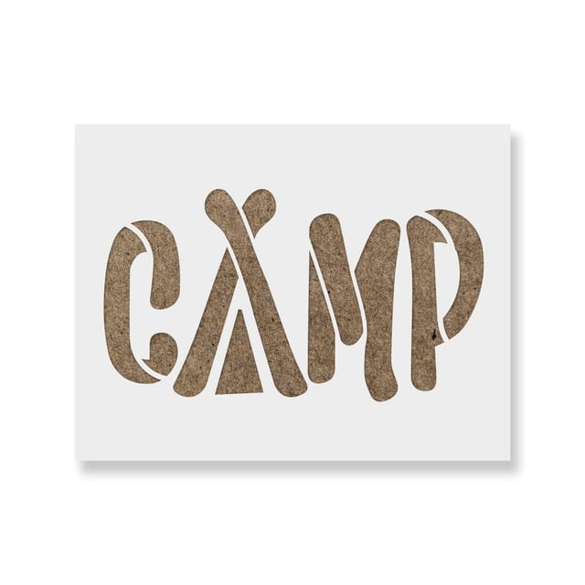 Plantilla de esténcil para manualidades Camp para paredes exteriores