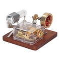 thumbnail image 2 of Modelo De Motor Stirling, Generador De Electricidad, Juguete, Base De Madera, Acero Inoxidable Multiusos Para Niños, Proyectos De Ciencia Para Regalos De Cumpleaños ANGGREK IC3115, 2 of 8