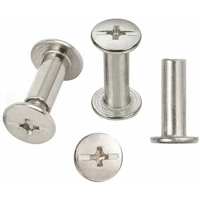 Tornillos de cabeza Phillips de calidad Chicago, reutilizables, para encuadernación de productos de cuero y reparación de muebles, de acero al carbono con durabilidad antioxidante, adecuados para