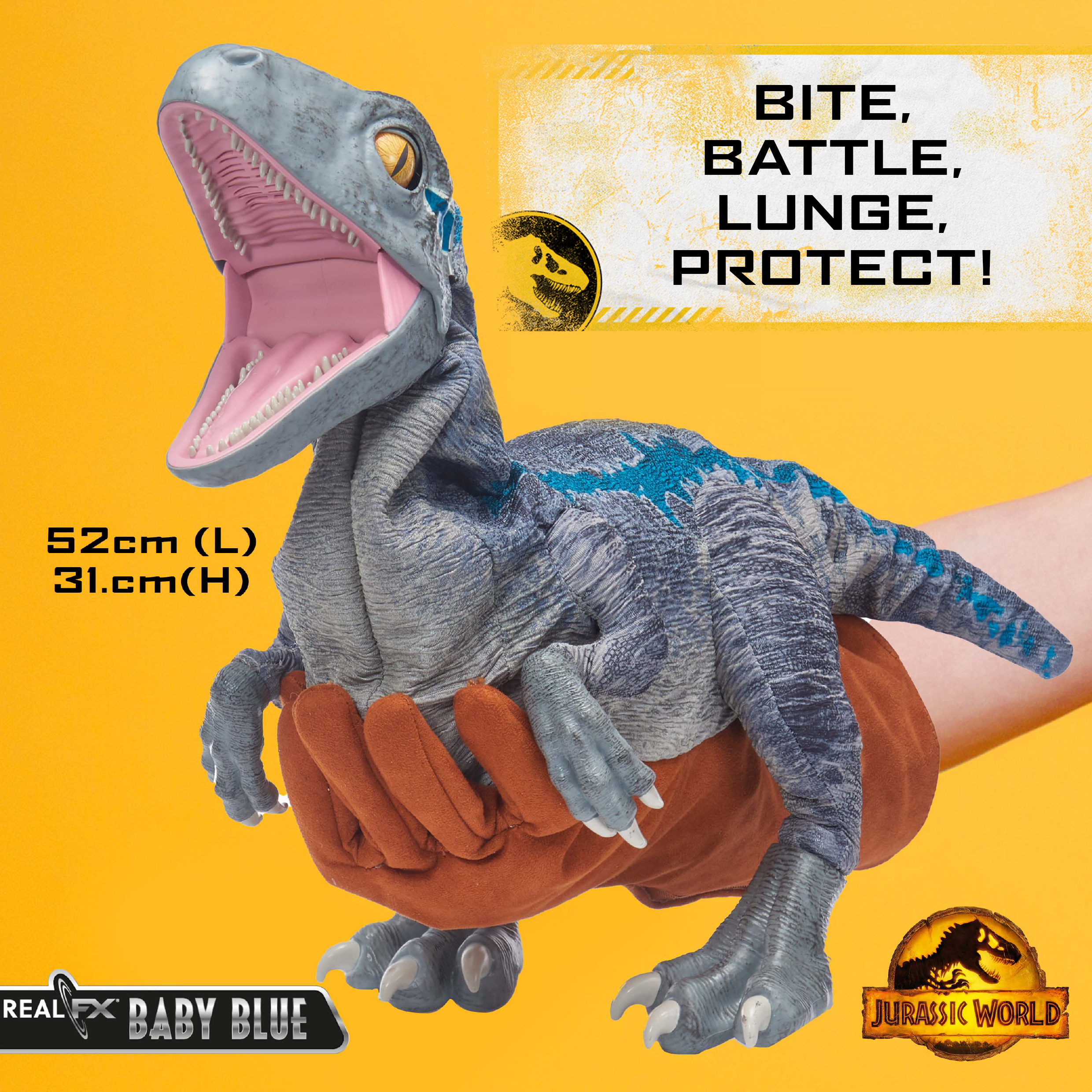 Jurassic World REALFX Baby Blue | Hyper-Realistic Dinosaur Animatronic Puppet Toy | Life-like Movements and Real Movie Sounds | Jurassic World Dominion Official Gifts, Collectables and Toys - image 3 of 13