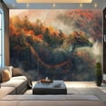 thumbnail image 2 of Modern Wallpaper Murals 3D Dragon Silhouette Colorful Autumn Poster Peel and Stick Removable Self-Adhesive PVC Wall Stickers for Nursery Kids Bedroom TV Wall Decor, 2 of 5