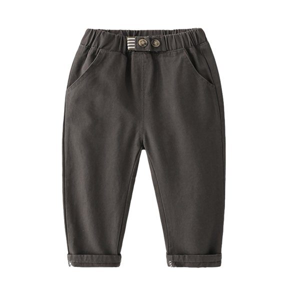 GYRATEDREAM Toddler Boys Girls Cotton Elastic Waist Straight Trousers Casual Pull on Jogger Pants Stretch Chino Pants