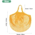 thumbnail image 3 of 1-Pack Cotton Mesh Bag, Reusable Washable Net String Grocery Bags, Produce Bags with Handle, Tote Bag for Fruits/Vegetables Shopping [Yellow, Short Handle], 3 of 5