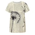 thumbnail image 4 of Qertyioot Hauts pour Femmes Mode Adulte Femme Col Rond Manches Courtes T-Shirt Imprimé Blouse Ample, 4 of 8