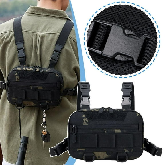 FurNest Men,s Chest Rig Vest Outdoor Harness Bag Hiking Pouch Bag' Crossbody T