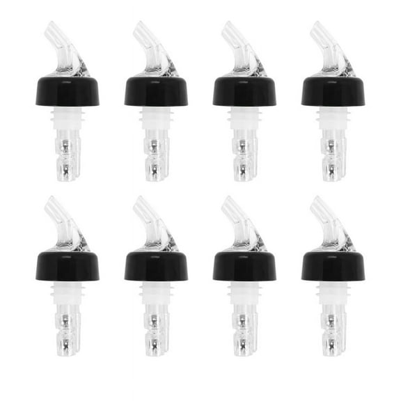 8 Pieces Automatic Measured Bottle Pourer, Spout Pourer with Tail and Collar, Liquor Pourers 1 Oz/ 30 Ml