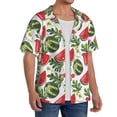thumbnail image 4 of Honeii 's Watermelons for men's short-sleeved button-up collared shirt featuring a pocket, perfect for beach vacations, and travel adventures., 4 of 5