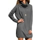 thumbnail image 2 of Gibobby Suéter para mujer, Suéter de cuello alto para mujer, de punto trenzado, de color sólido, de punto(Gris,XG), 2 of 5