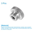 thumbnail image 3 of Uxcell Knurled Thumb Nuts, 3 Pack M6 x D20mm x H12mm Stainless Steel Knobs Fasteners Blind Hole for 3D Printer Parts, 3 of 5