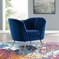 thumbnail image 4 of Modway Opportunity Modern Performance Velvet Armchair, Navy Finish, 4 of 9