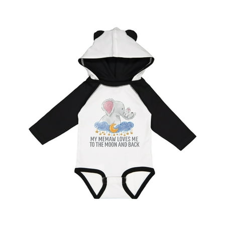 

Inktastic My Memaw Loves Me to the Moon and Back Elephants in Clouds Gift Baby Boy or Baby Girl Long Sleeve Bodysuit