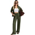 thumbnail image 5 of 2 Piece Sets for Women Stand Collar Zip Top and High Waist Wide Leg Pants, S, 5 of 5